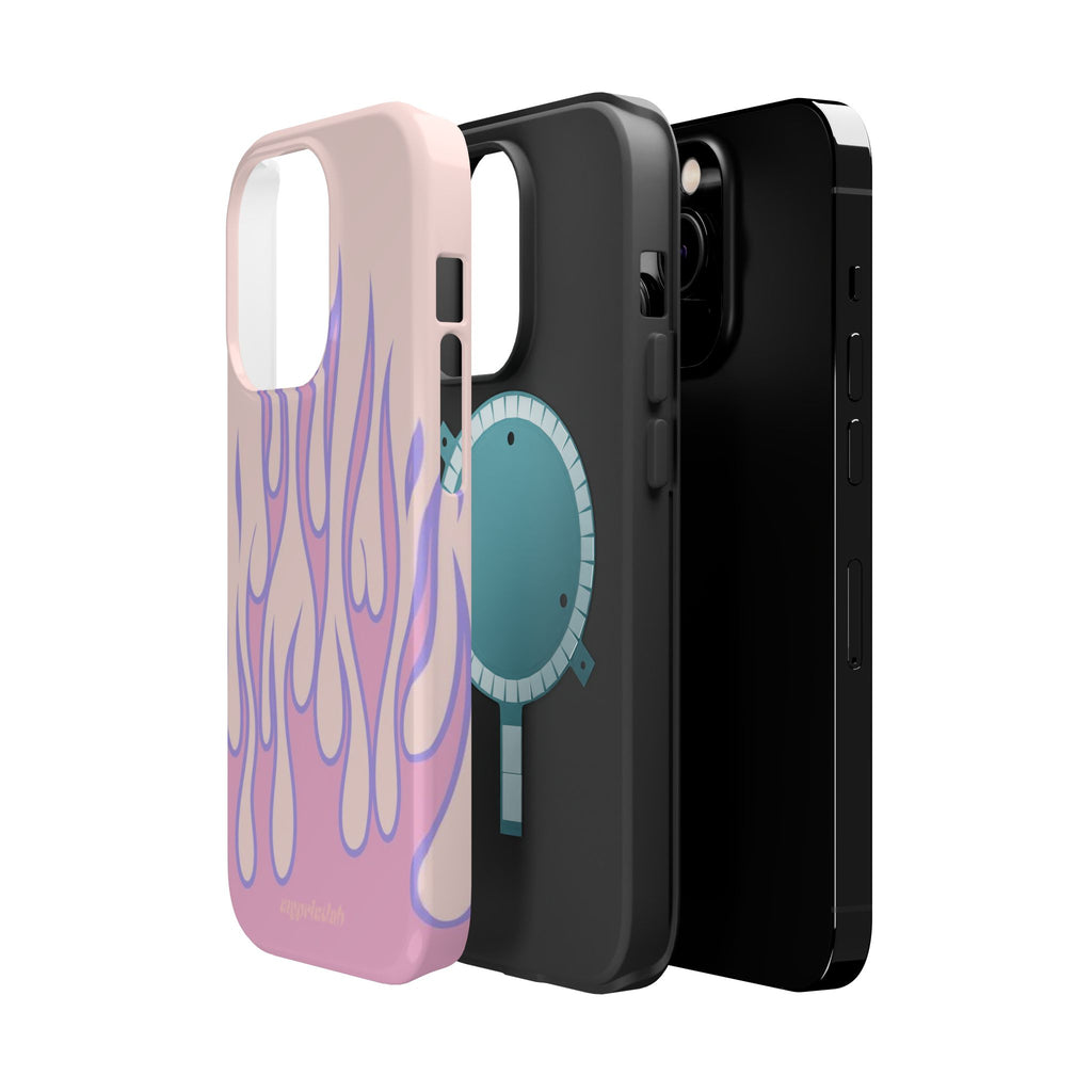 Bubble Blaze – Pink Flame iPhone Case | Aesthetic MagSafe Cover