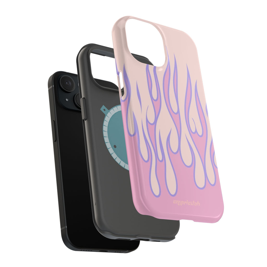 Bubble Blaze – Pink Flame iPhone Case | Aesthetic MagSafe Cover