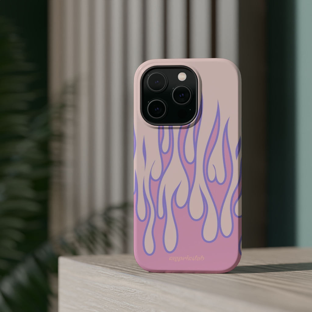 Bubble Blaze – Pink Flame iPhone Case | Aesthetic MagSafe Cover